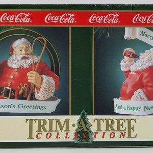 Vintage Coca-Cola Santa Christmas Ornaments (2)